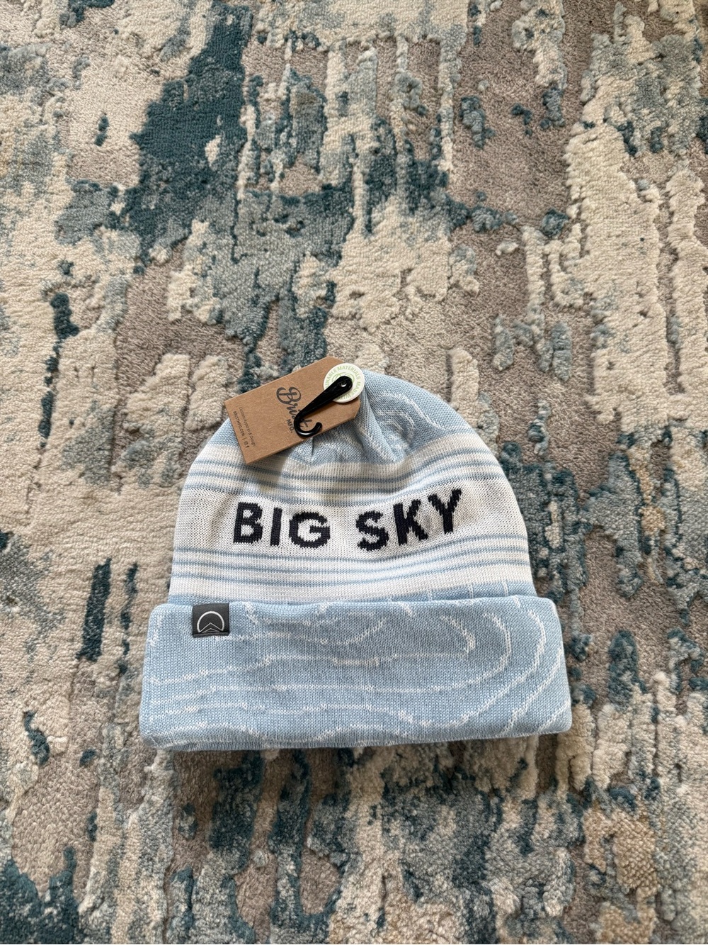 Big Sky Light Blue Knit Beanie with Cuff